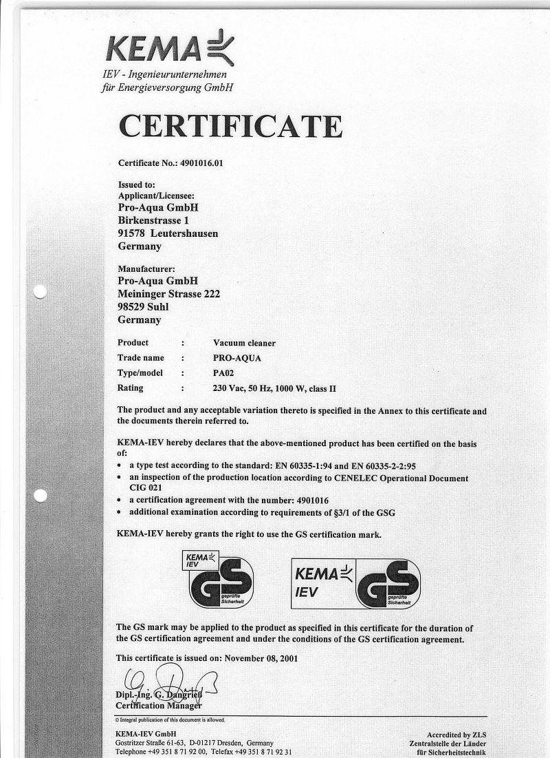 Certifikát podľa CENELEC dokumentu CIG021