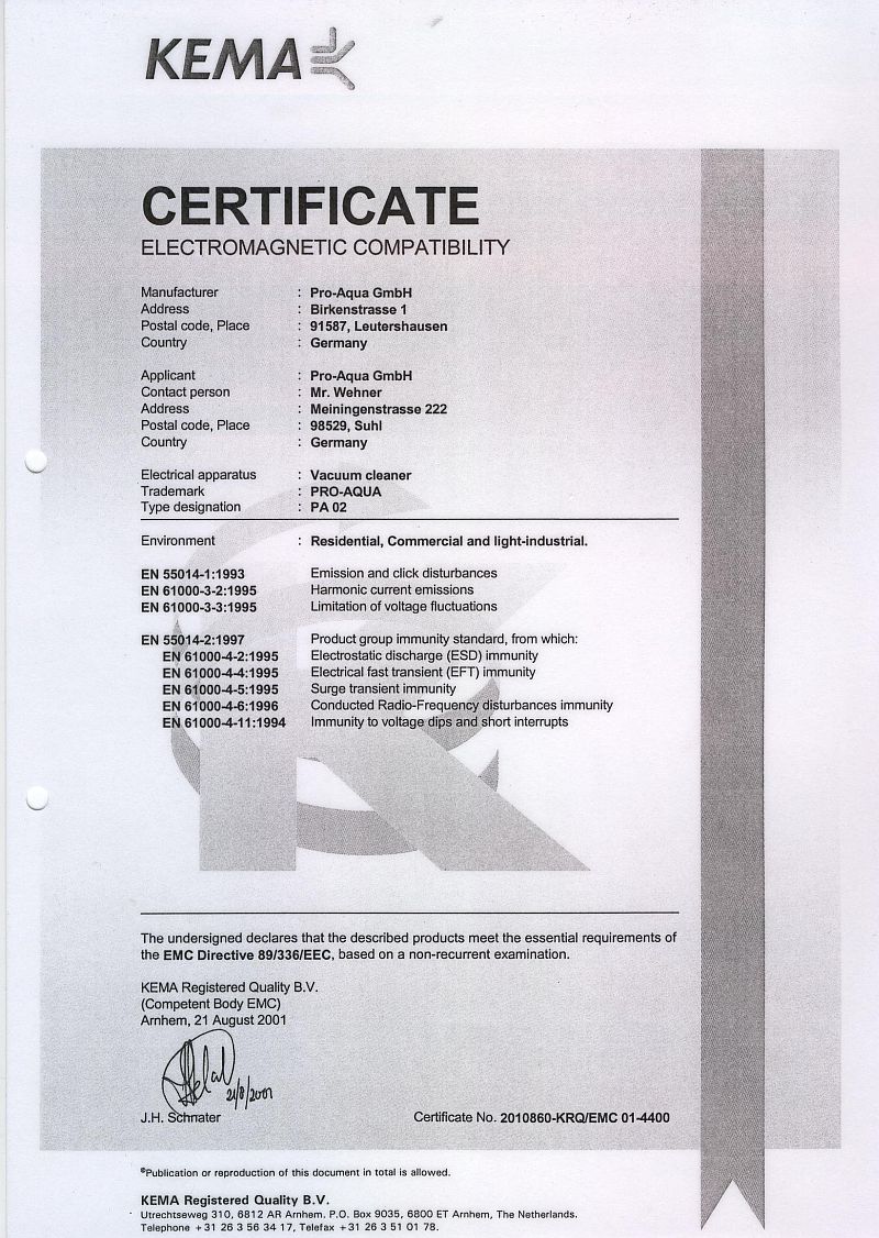Certifikát elektromagnetickej kompatibility